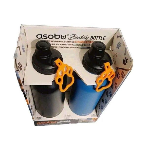2-pack ASOBU Buddy 34oz Insulated Bottle Tumbler + Food + Water Bowl Leak Proof - Picture 4 of 13
